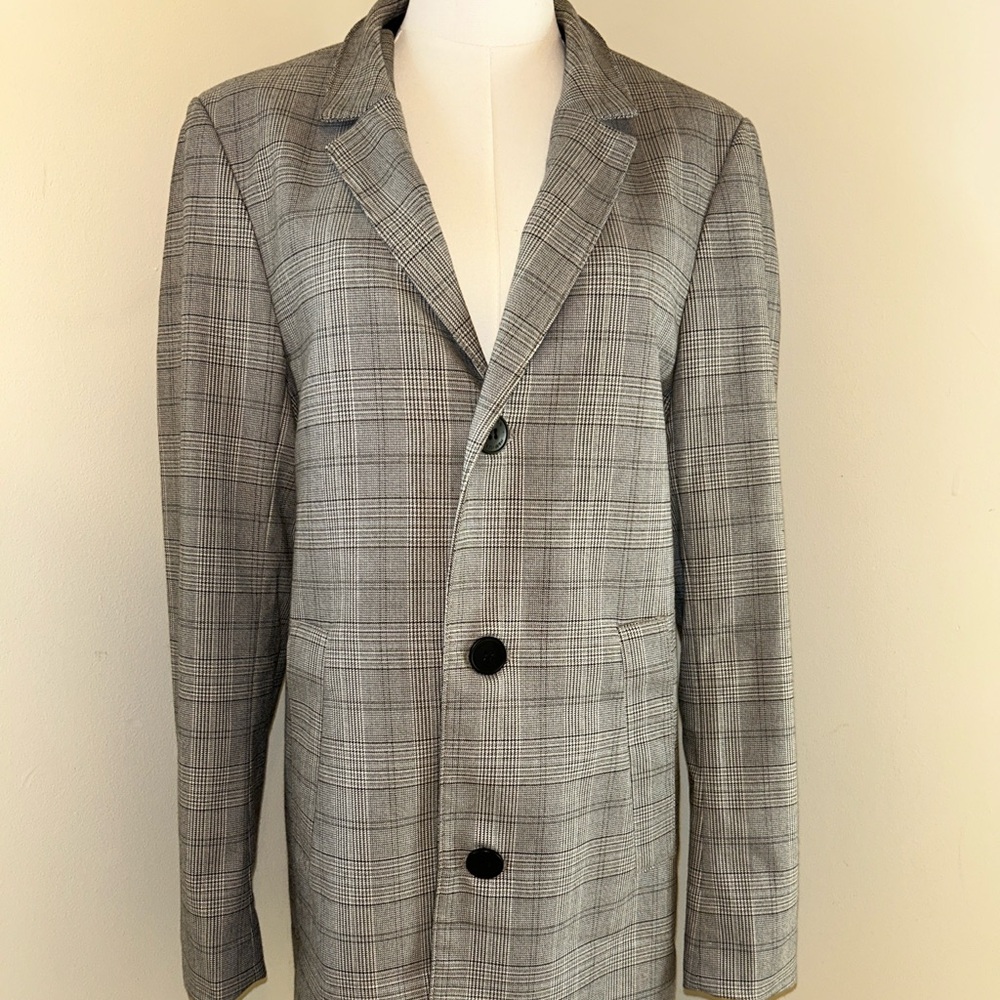 H&M Men's Plaid Topcoat
